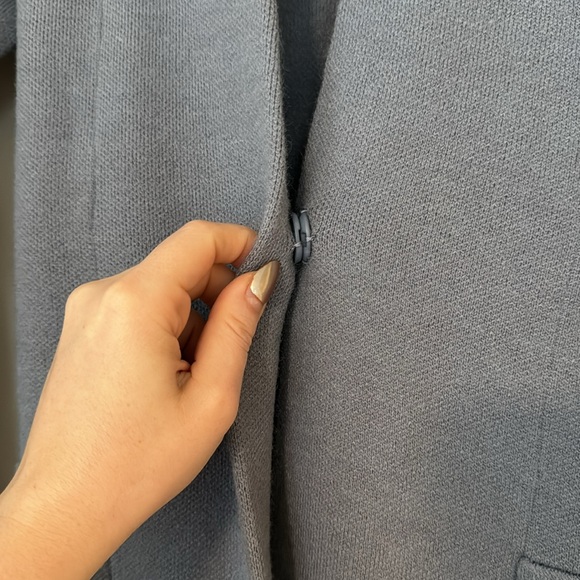 Long Button closure steel blue carnigan - Picture 3 of 7